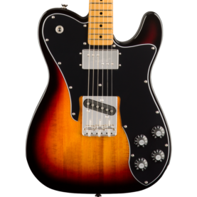 a brown electric guitar