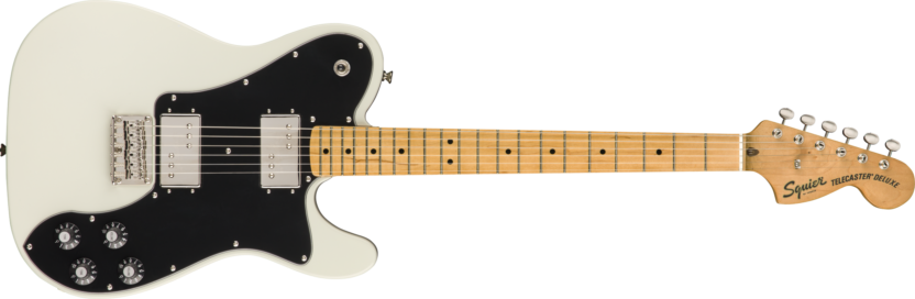 a white electric guitar