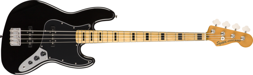 a black electric guitar