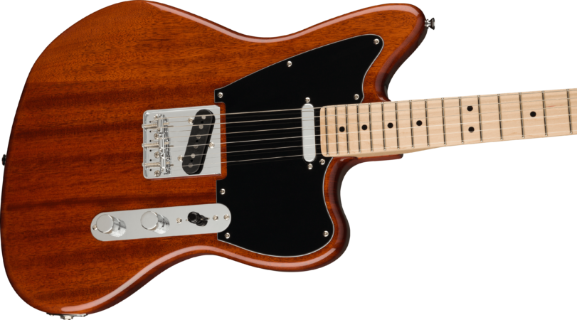 a brown electric guitar