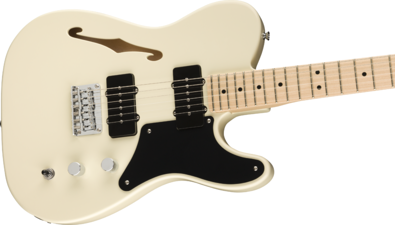 a white electric guitar