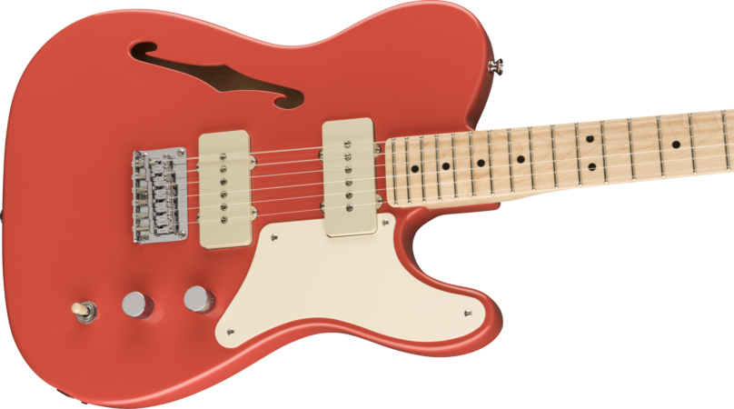 a red electric guitar