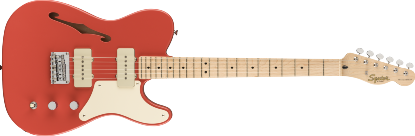 a red electric guitar