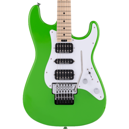 a green electric guitar