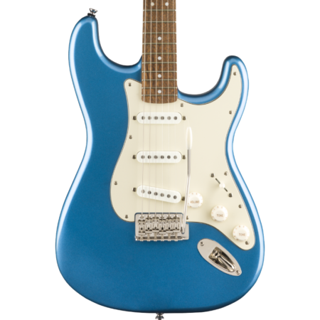 a blue electric guitar