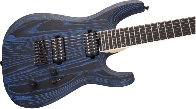 a blue electric guitar