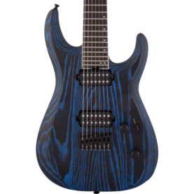 a blue electric guitar