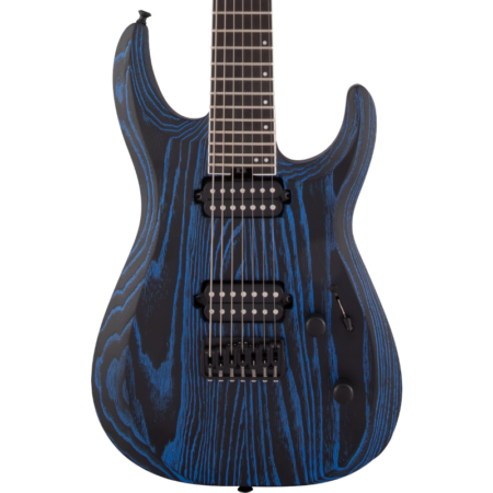 a blue electric guitar