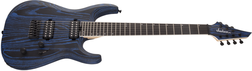 a blue electric guitar