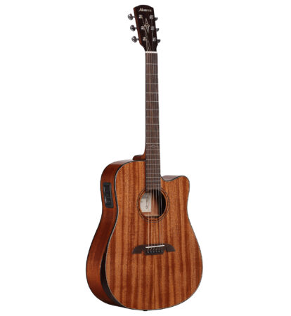 a brown acoustic guitar