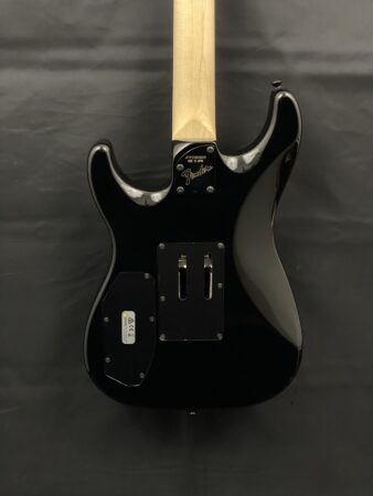 a black electric guitar