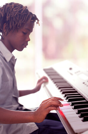 a person playing a piano