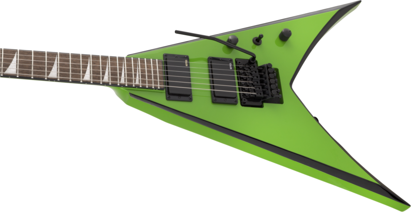 a green electric guitar