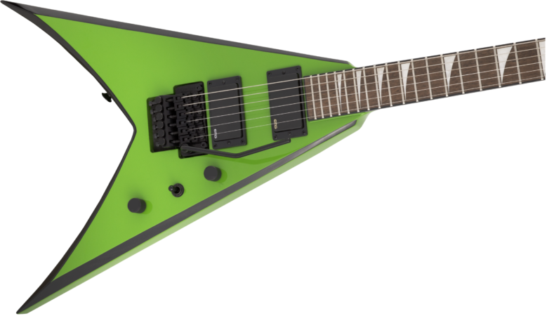 a green electric guitar