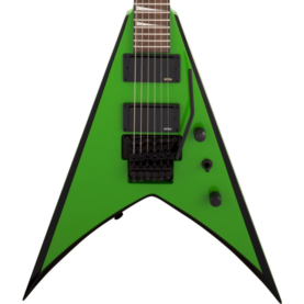 a green electric guitar